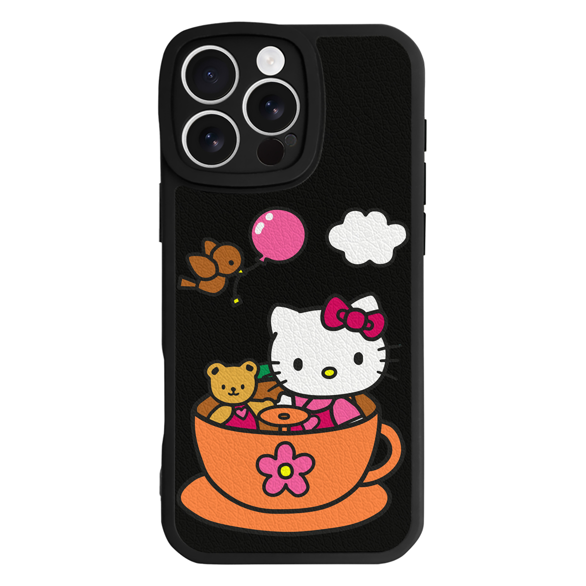 （画像用） Hello Kitty ハローキティ 【iPhone 16シリーズ対応】シリコンスマホケース（レザー調） 材質：シリコン